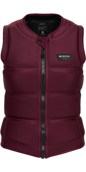 2026 Mystic Womens Star Front Zip Wake Impact Vest 35005.240246 - Oxblood Red